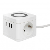 удлинитель "куб" 2х1.3м 3usb 2.4а+ безпровод. зарядное устройство 1кв.мм ekf - УДЛИНИТЕЛИ - купить в липецке в магазине уровень