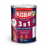 грунт-эмаль по ржавчине olecolor, цвет красный ral 3020, 0,4 кг - ГРУНТ-ЭМАЛИ ПО РЖАВЧИНЕ - купить в липецке в магазине уровень